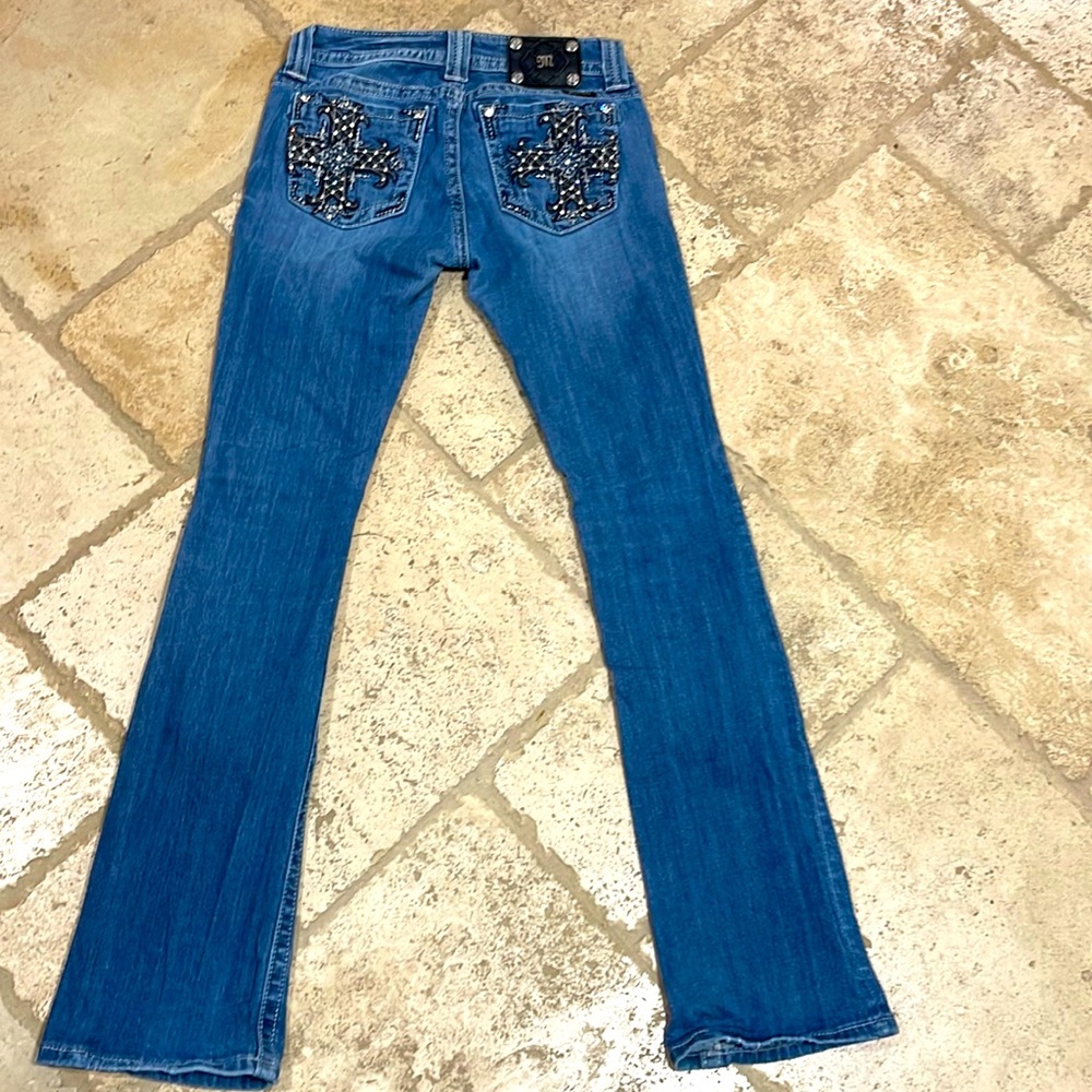 MissMe MP6224B Mid Rise Boot Size 28 Distressed EXCELLENT PREOWNED SHAPE